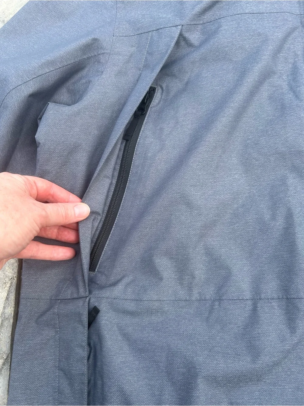 The North Face Gotel Grey Hooded Rain Jacket Mens XL